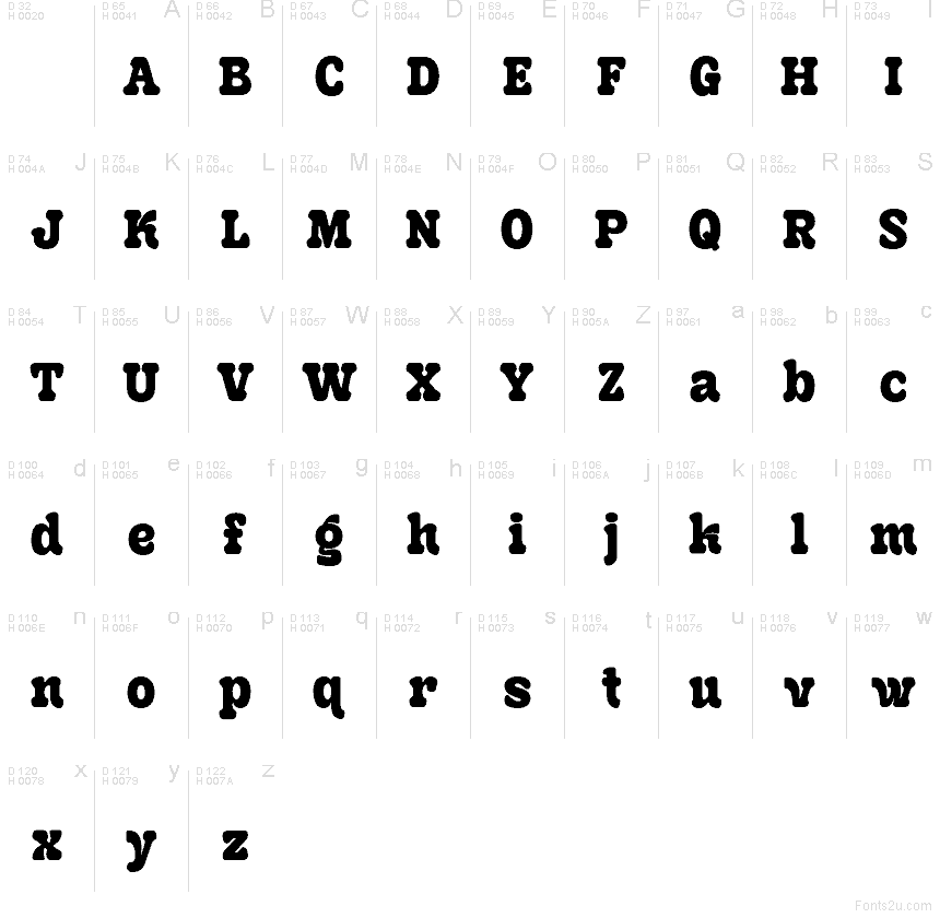 Latin de base - Table de caractères