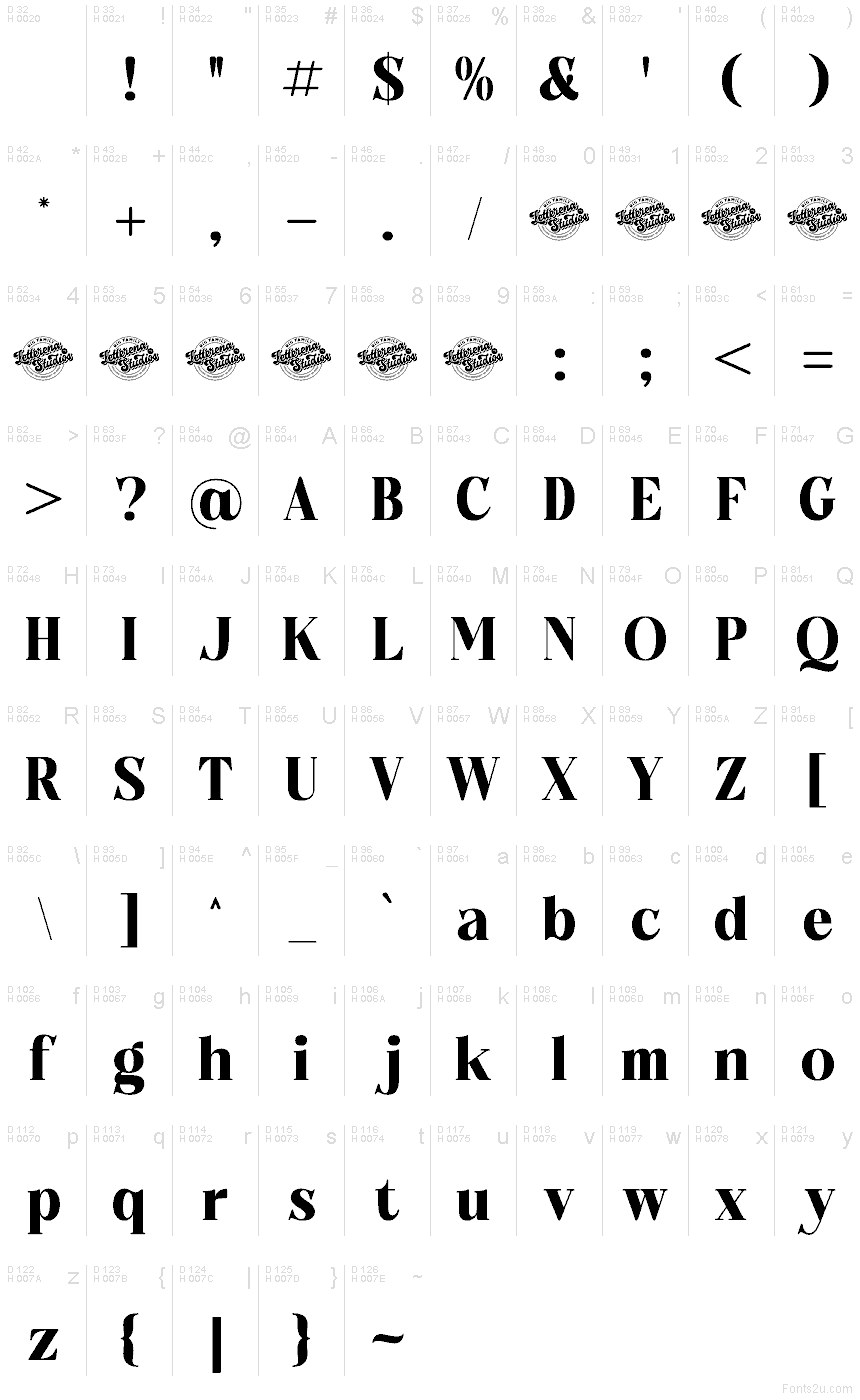 Basic Latin - charmap