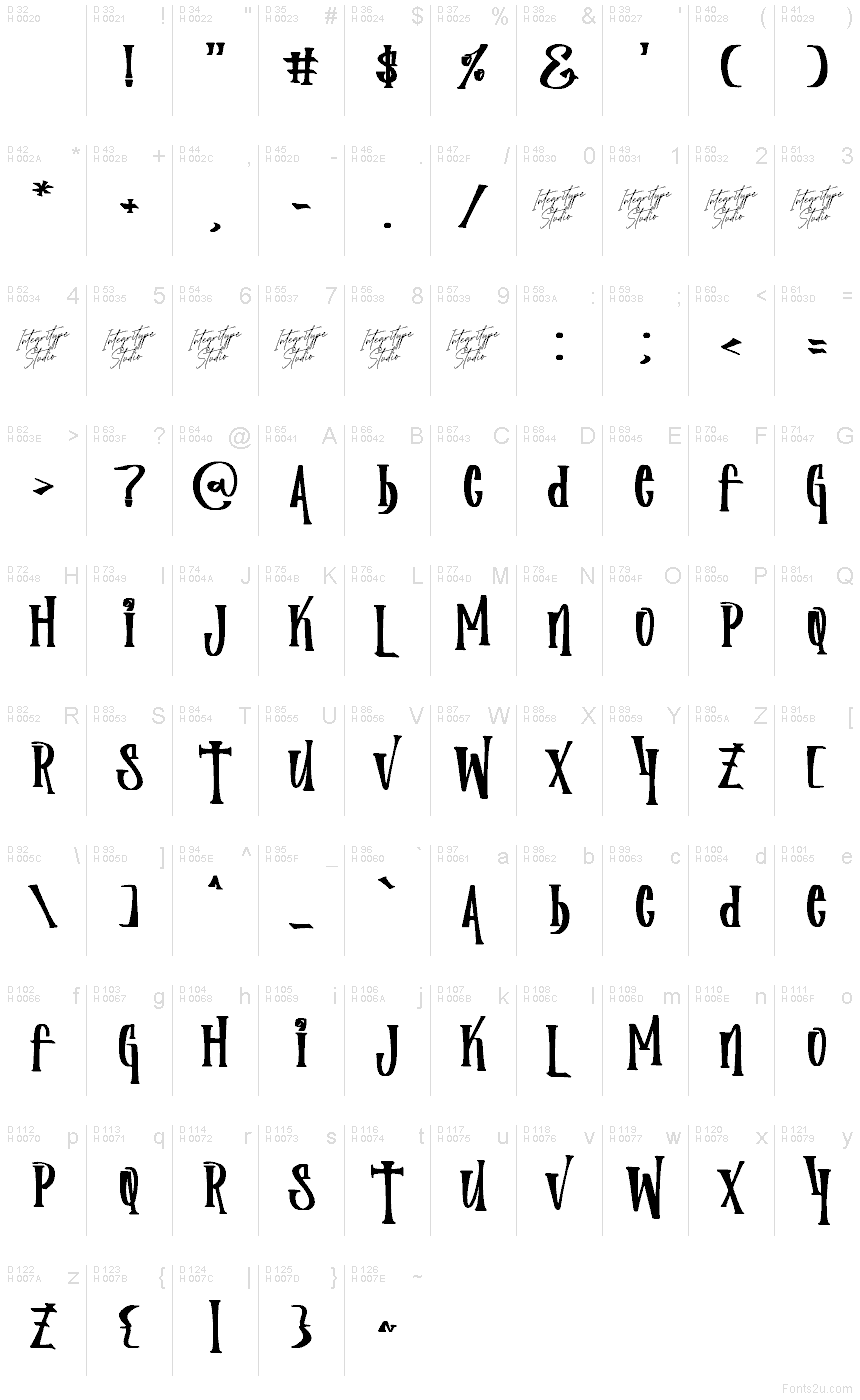 Basis-Lateinisch - Zeichentabelle