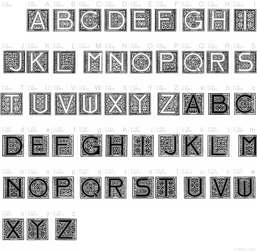 Mosaic_Initials font