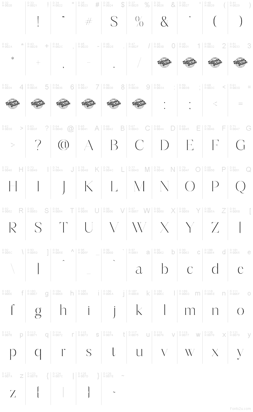 Basis-Lateinisch - Zeichentabelle