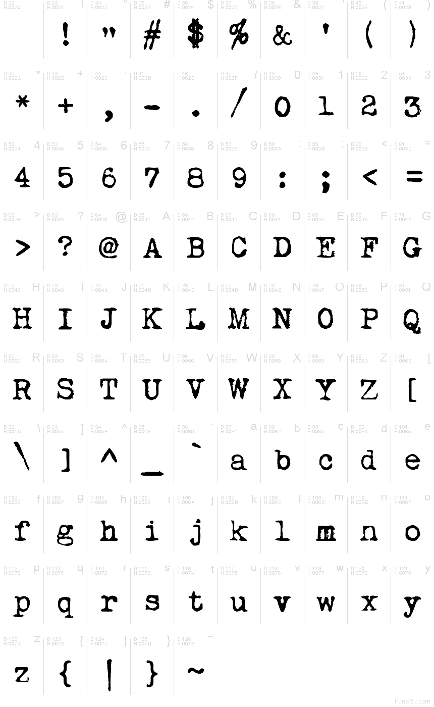 Latin de base - Table de caractères