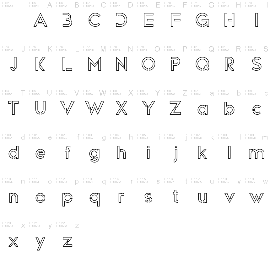 Myron Hector Demo Outline font