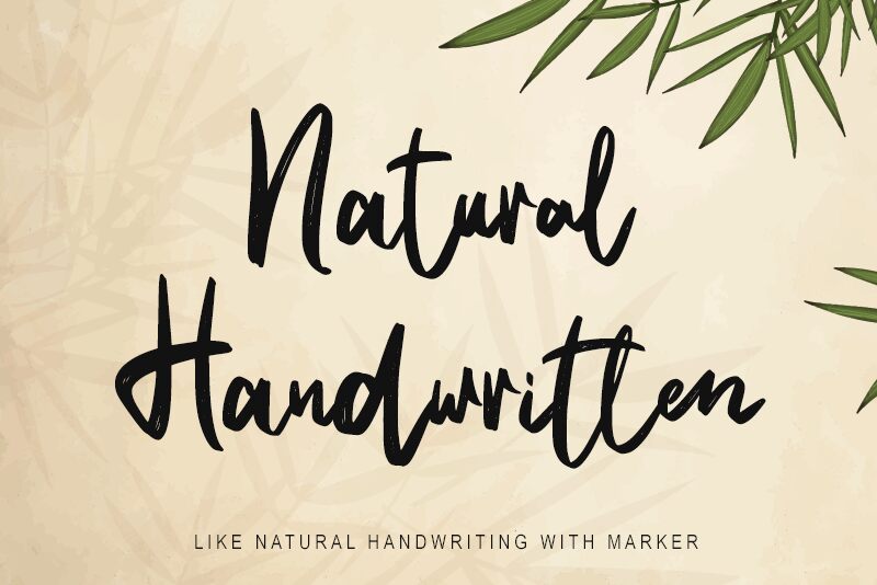 Natural Handwritten Czcionka