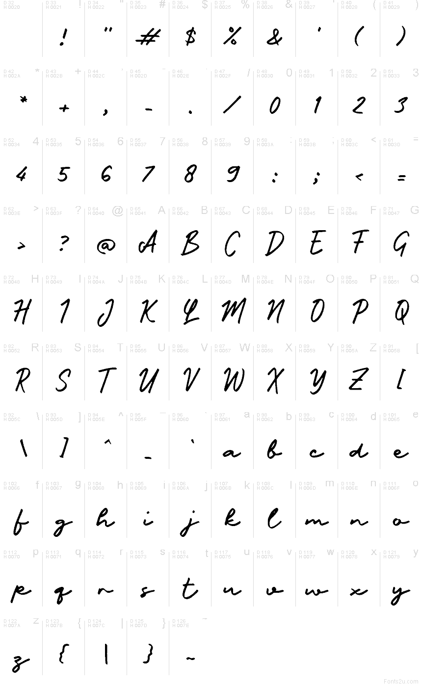 Latin de base - Table de caractères