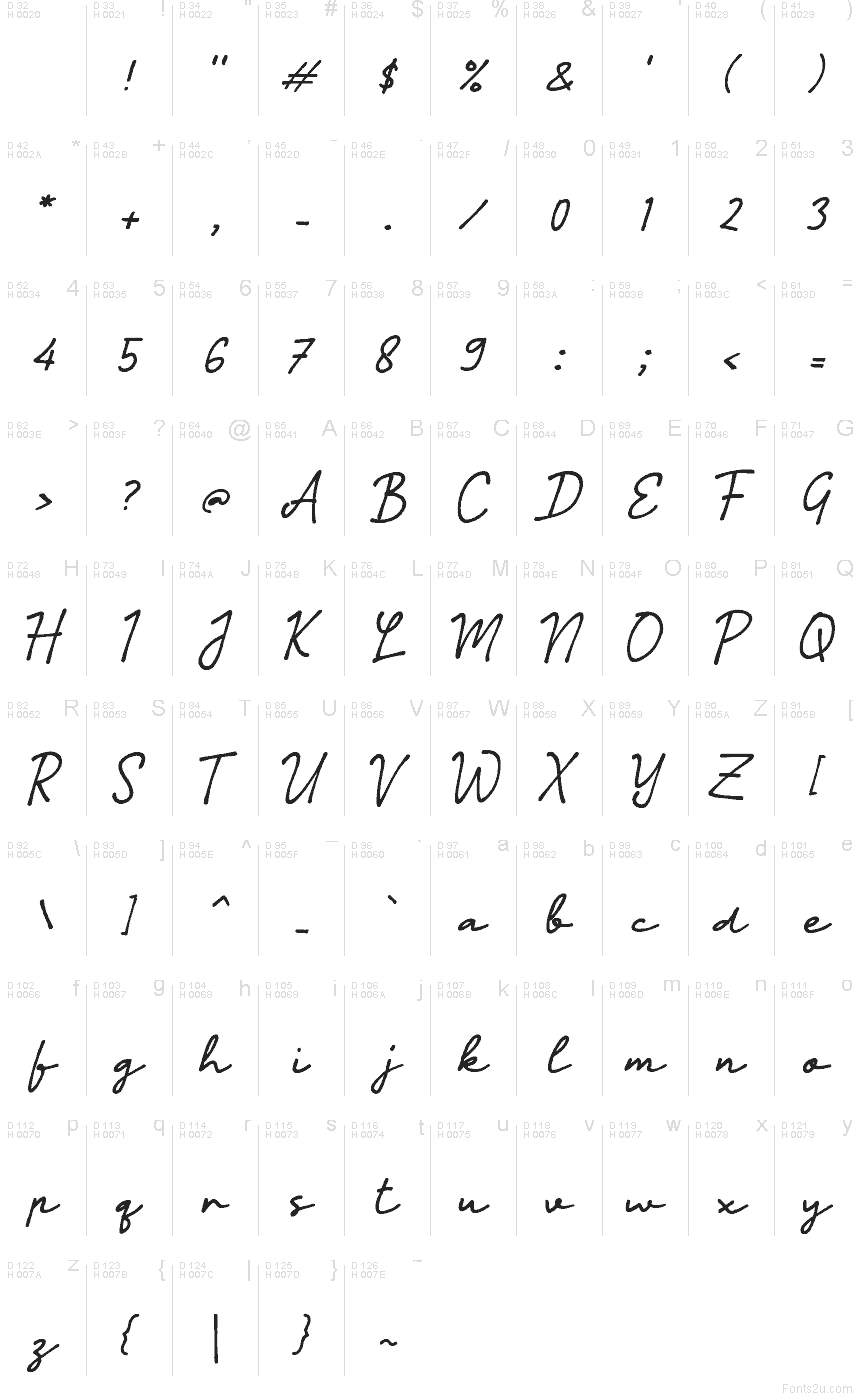 Latin de base - Table de caractères