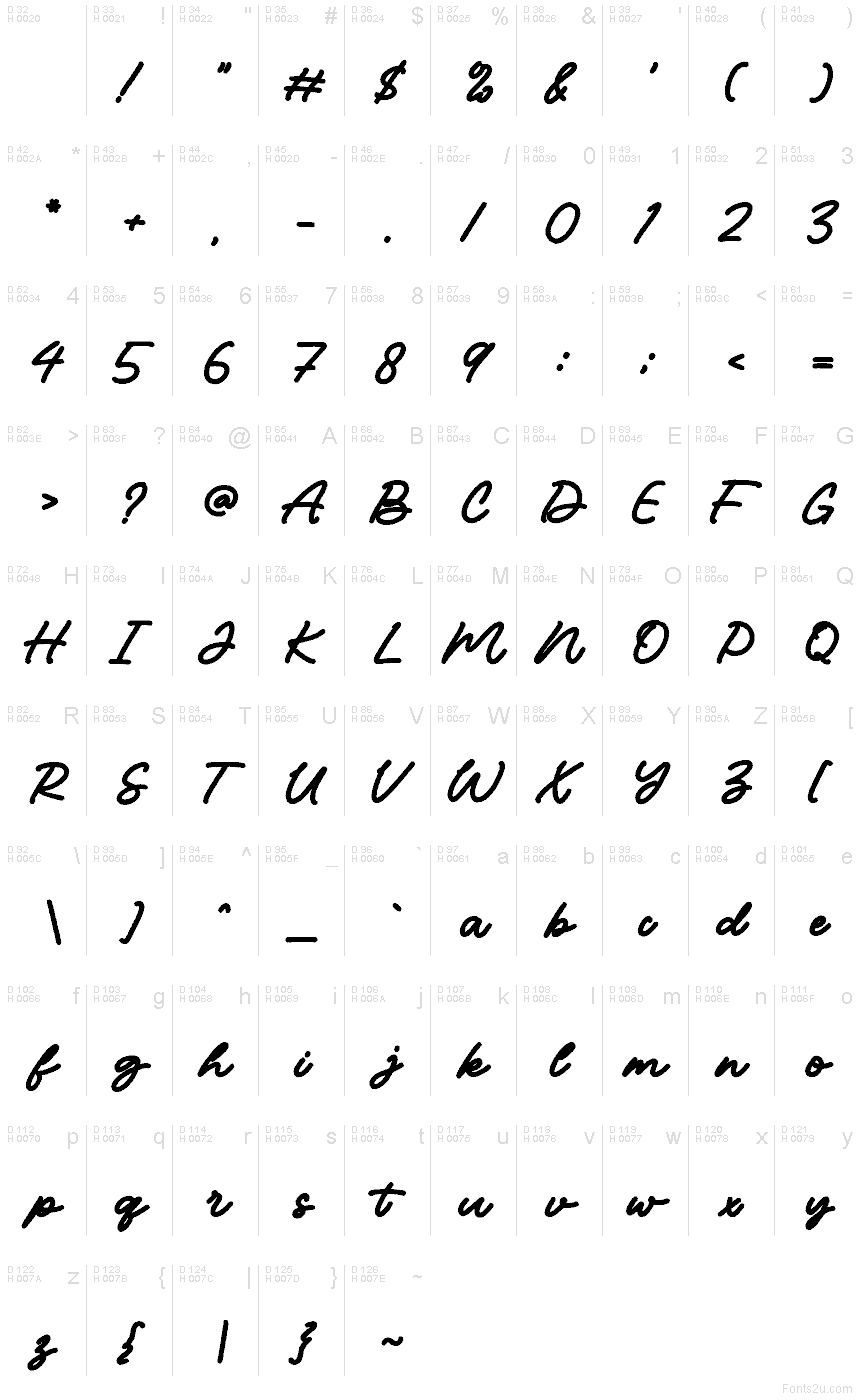 Latin de base - Table de caractères