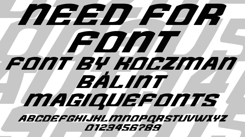 Need for Font Czcionka