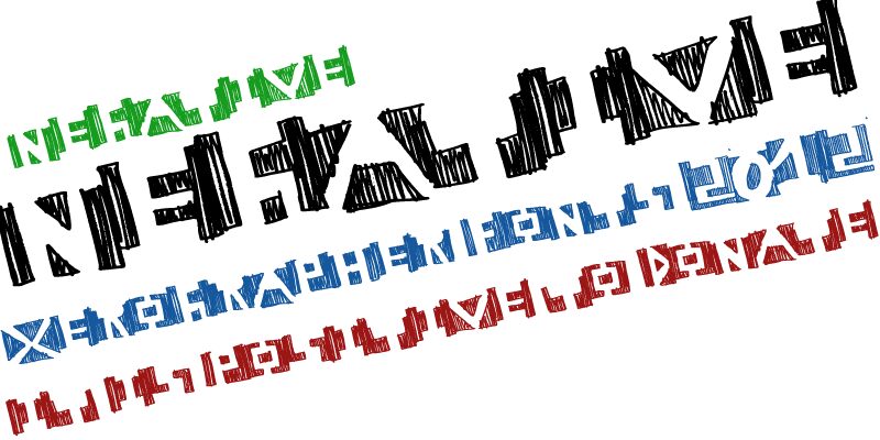 negative Druh písma