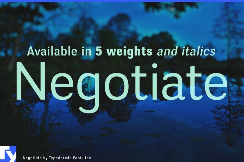 Prezentace a vizuální ukázka písma Negotiate Regular