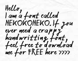 NekoKoNeko Druh písma