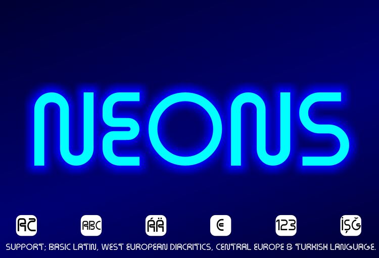 Neons Schriftart