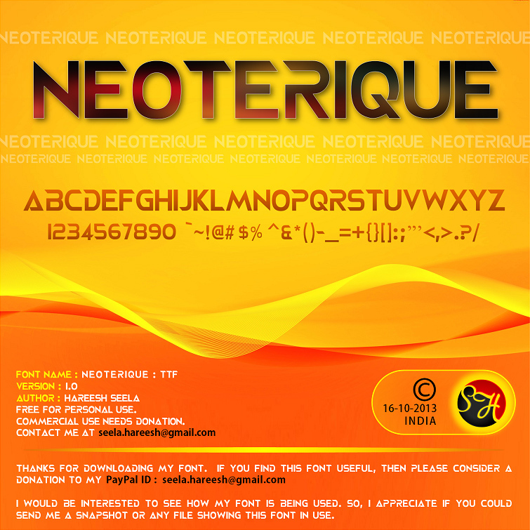 NEOTERIQUE Czcionka