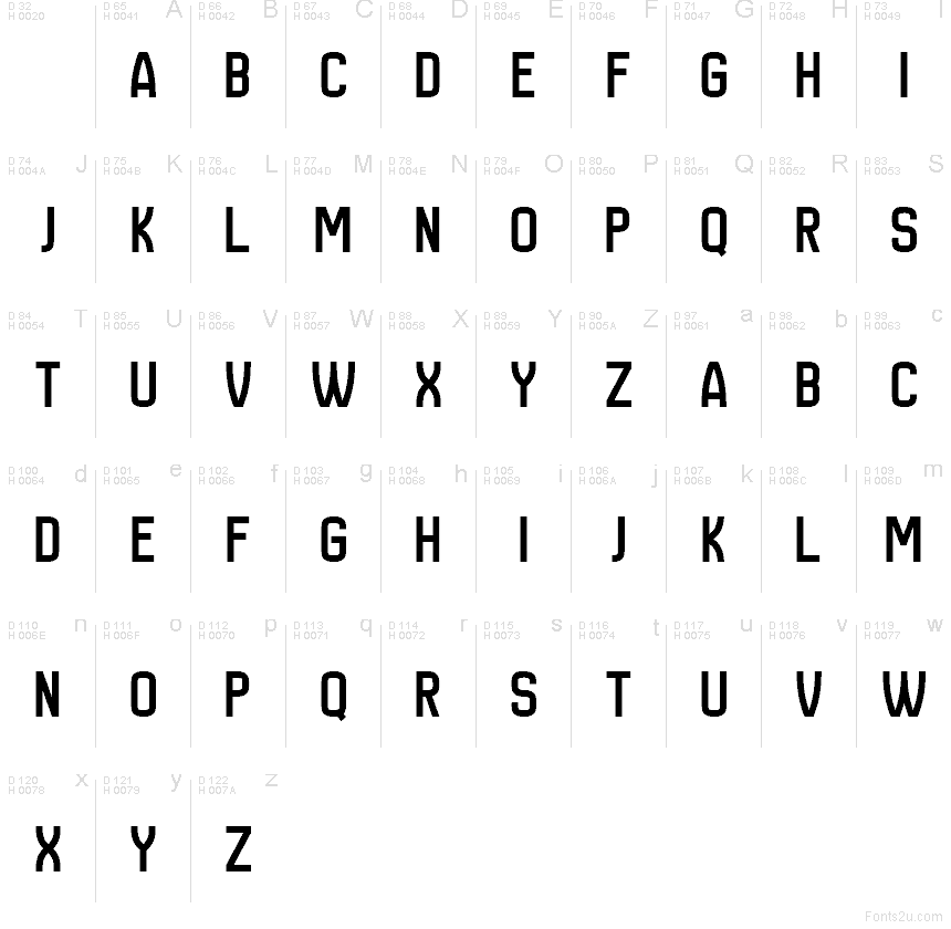 Basis-Lateinisch - Zeichentabelle