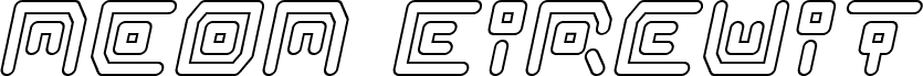 Podgląd czcionki Neon Circuit Outline Italic