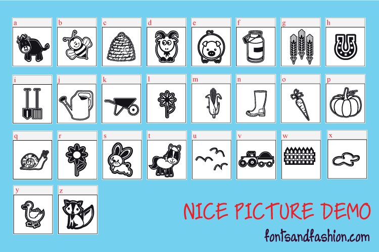 nice picture demo Schriftart