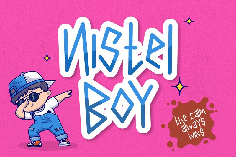 Prezentacja i próbka wizualna czcionki Nistel Boy