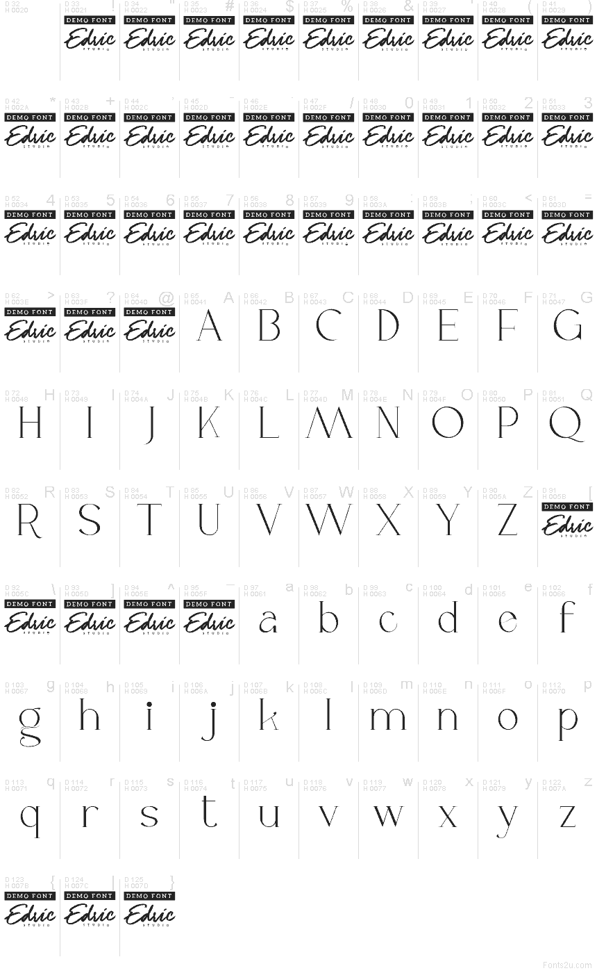 Latim básico - Mapa de caracteres