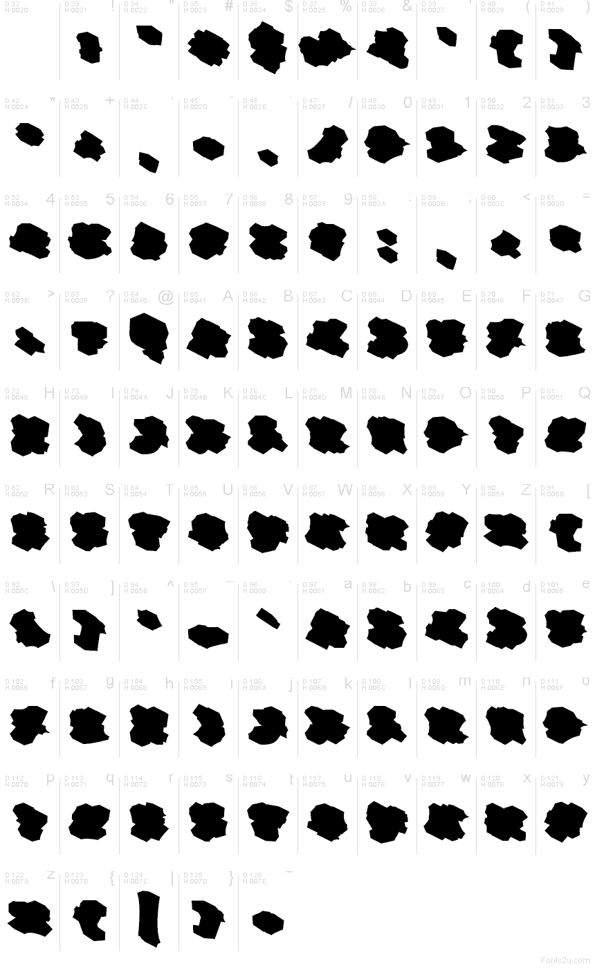 Latino di base - Mappa caratteri