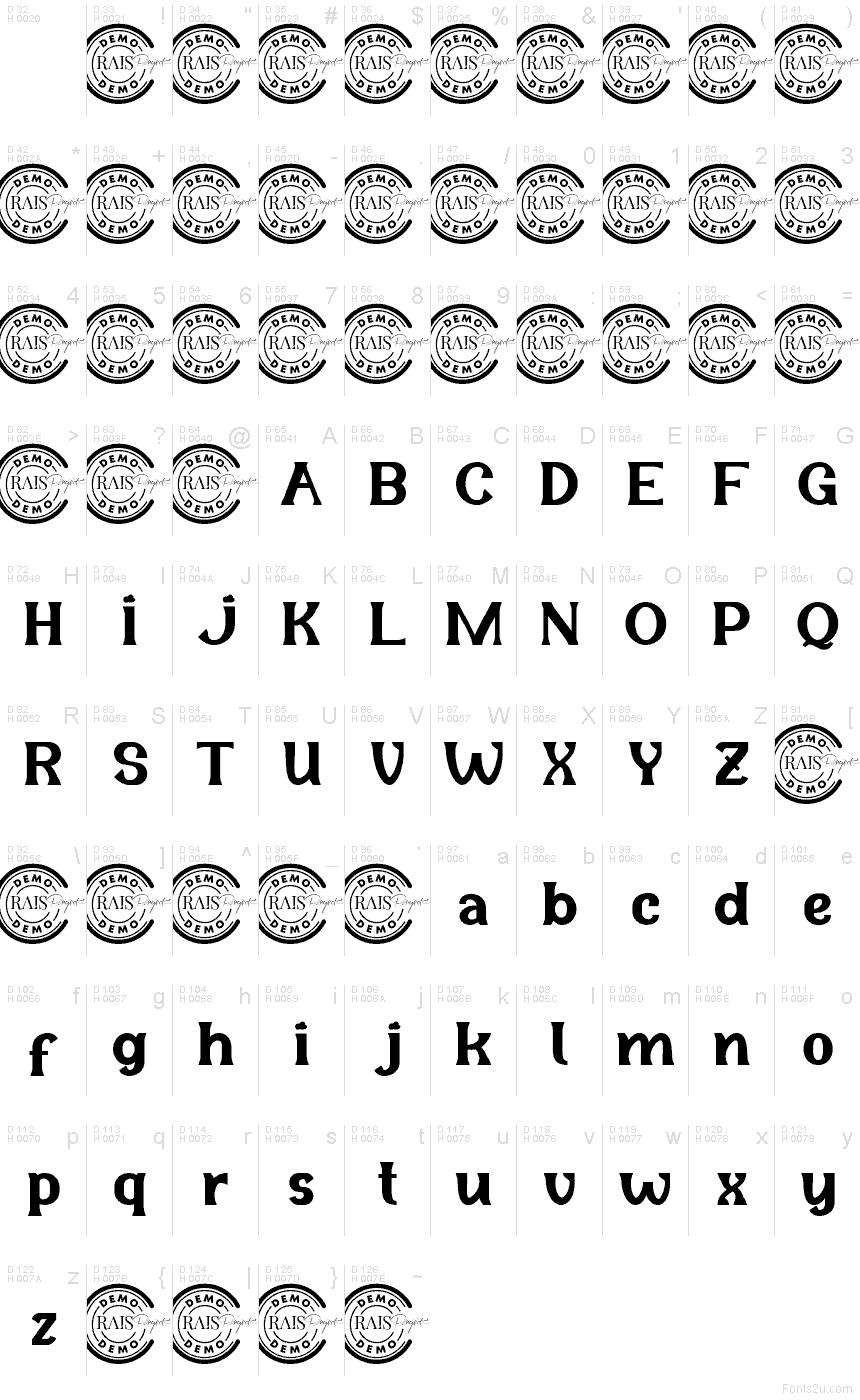 Basic Latin - charmap