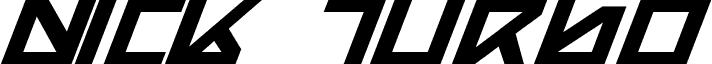 Nick Turbo Bold Expanded Italic