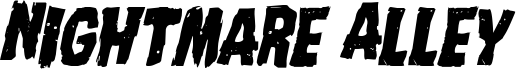 Náhled písma Nightmare Alley Staggered Italic