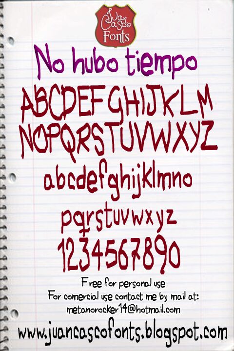 No hubo Tiempo フォント