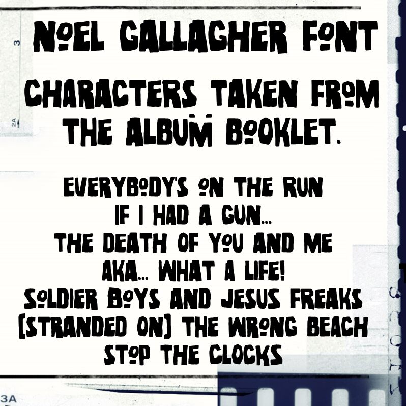 noel gallagher Schriftart