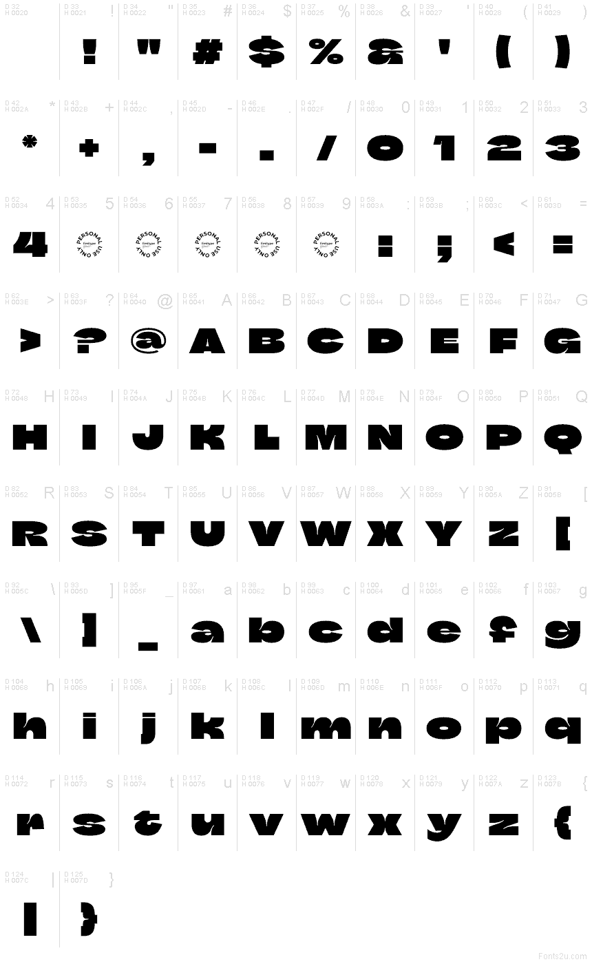 Basic Latin - charmap