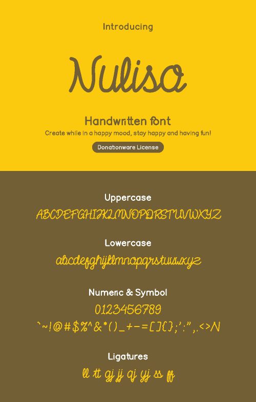 Nuliso Schriftart