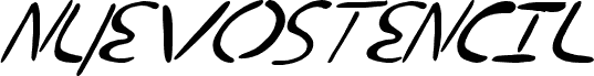 Preview of the nuevostencil tilted font