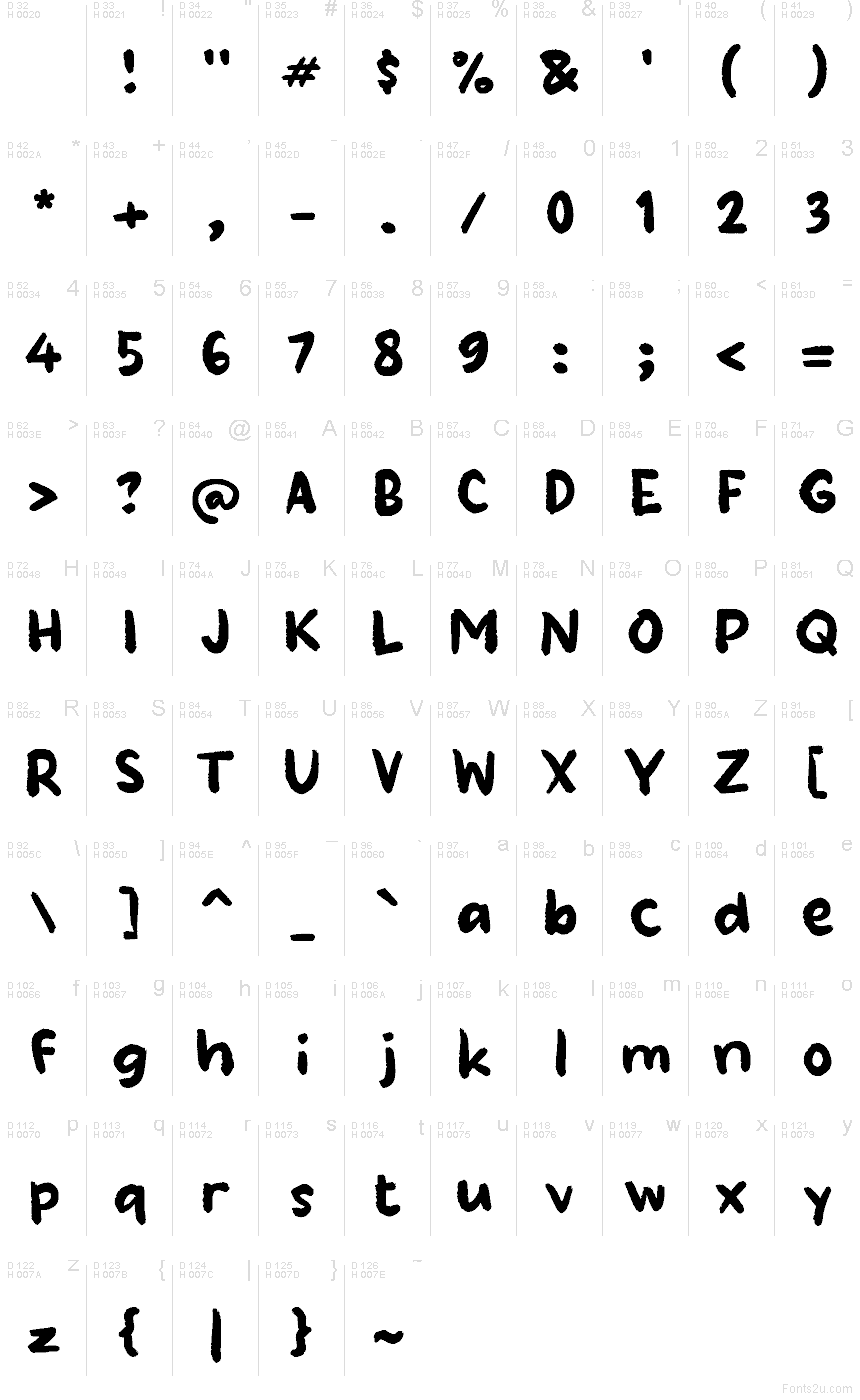 Latin de base - Table de caractères