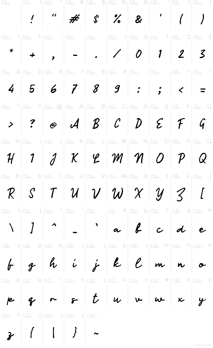 Latin de base - Table de caractères
