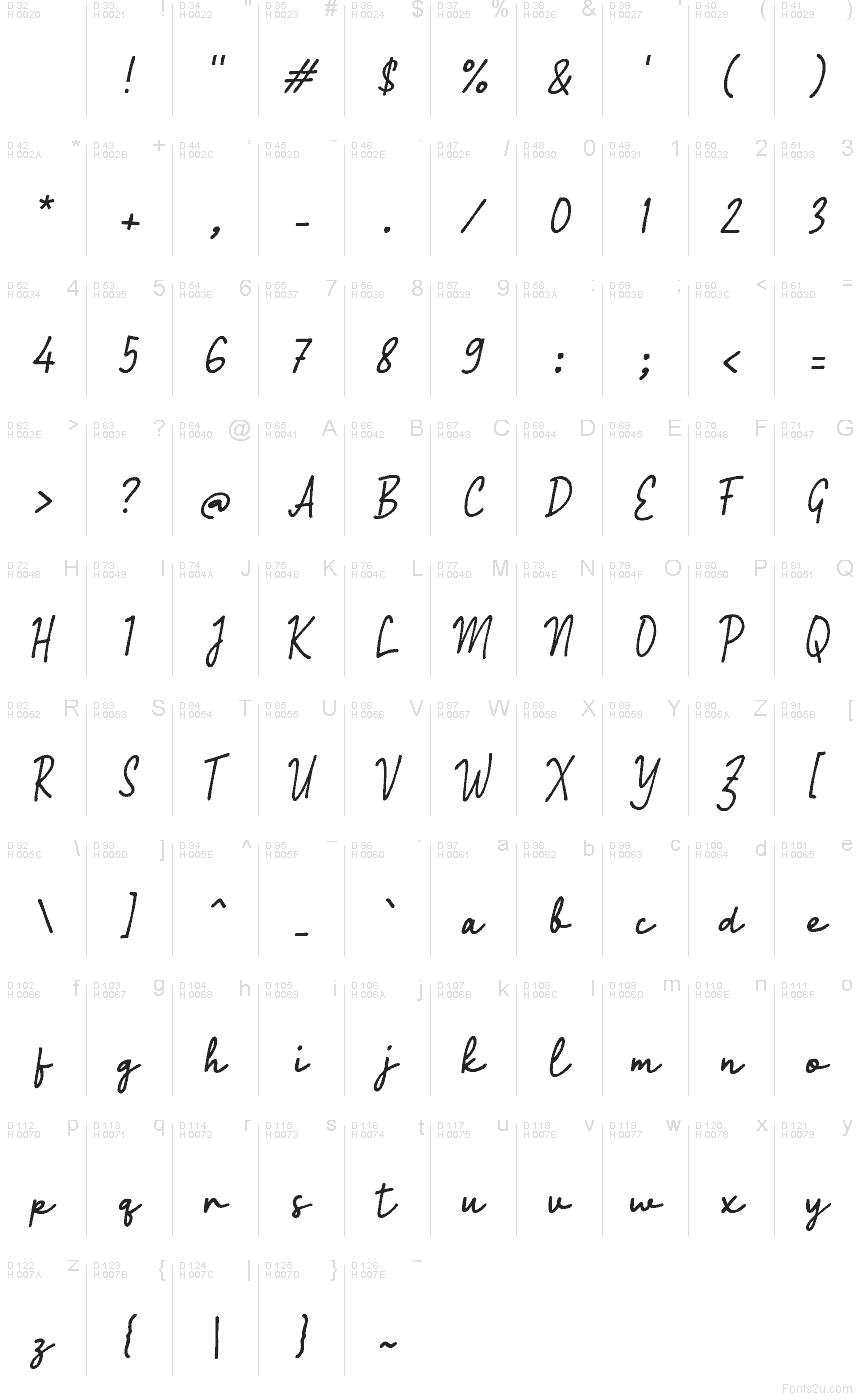 Latin de base - Table de caractères