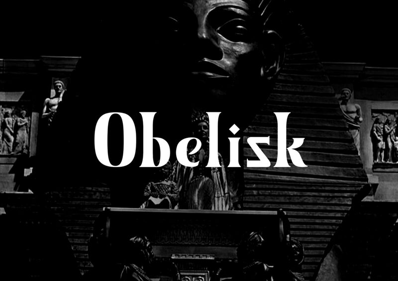 Obelisk MXVV Druh písma