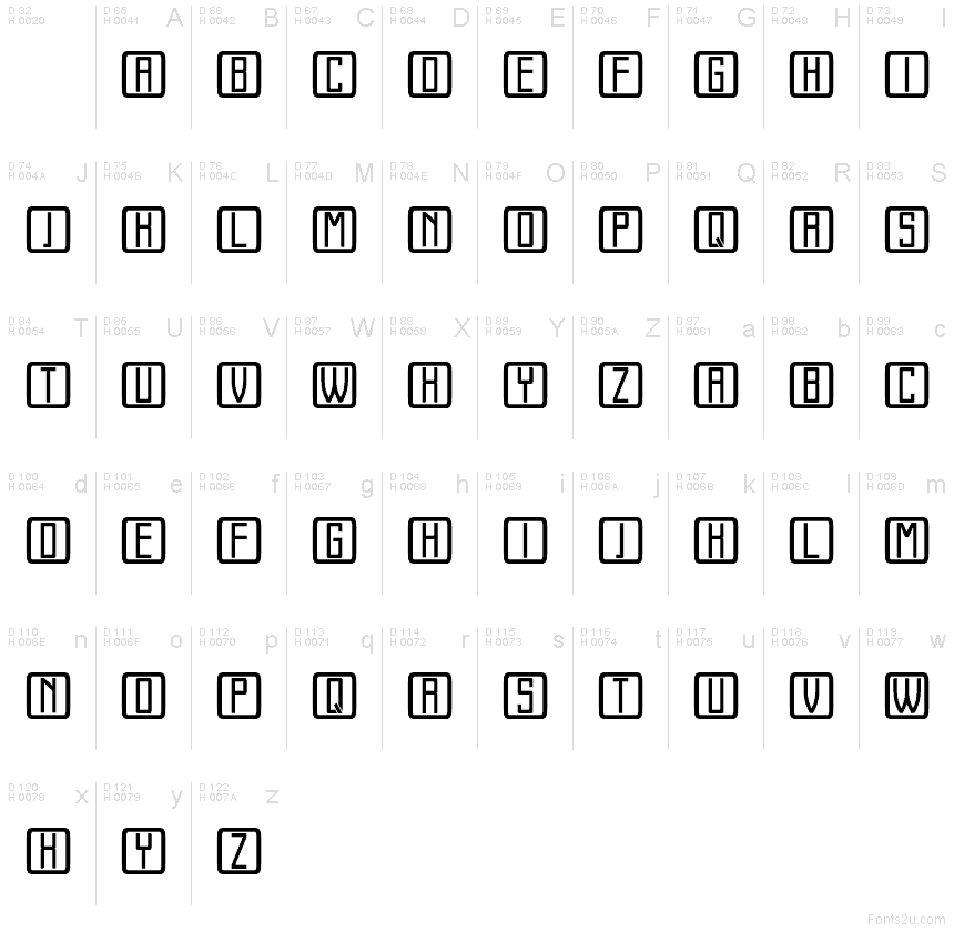 Basic Latin - charmap
