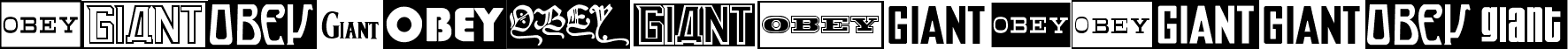 Preview of the ObeyGiantPoster font