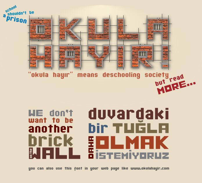 OKULA HAYIR Schriftart