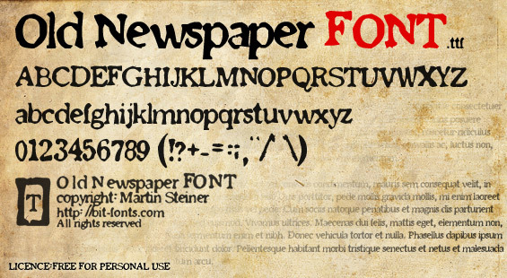 Old newspaper font font | Fonts2u.com