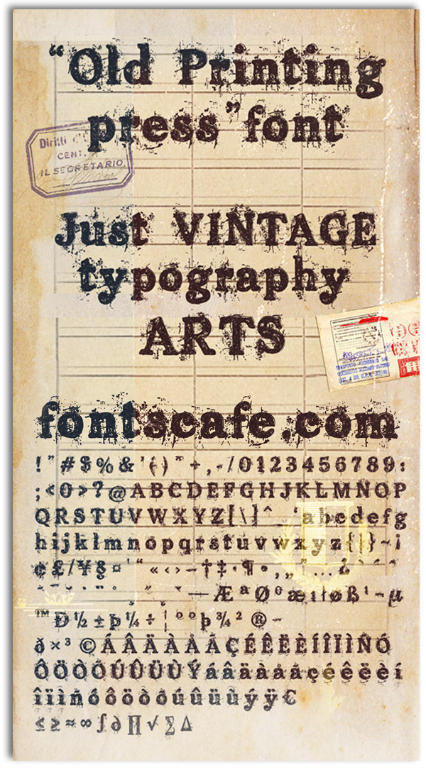 Old printing press_FREE-version Czcionka