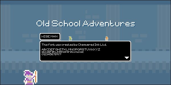 Old School Adventures Czcionka