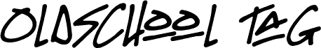 Podgląd czcionki Oldschool Tag Italic