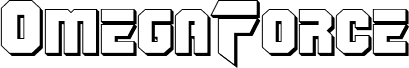 Preview of the OmegaForce 3D Regular font