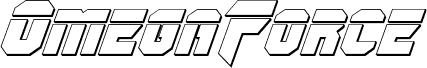 Preview of the OmegaForce Bullet Italic font