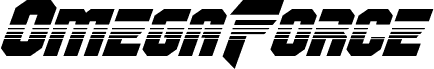 Preview of the OmegaForce Halftone Italic font