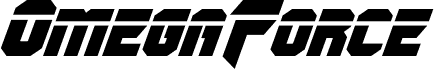 Preview of the OmegaForce Laser Italic font