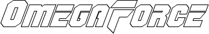 Preview of the OmegaForce Outline Italic font