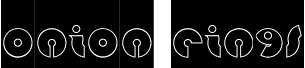 Preview of the onion rings-Hollow-Inverse font
