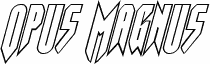 Ukážka písma Opus Magnus Outline Condensed Italic
