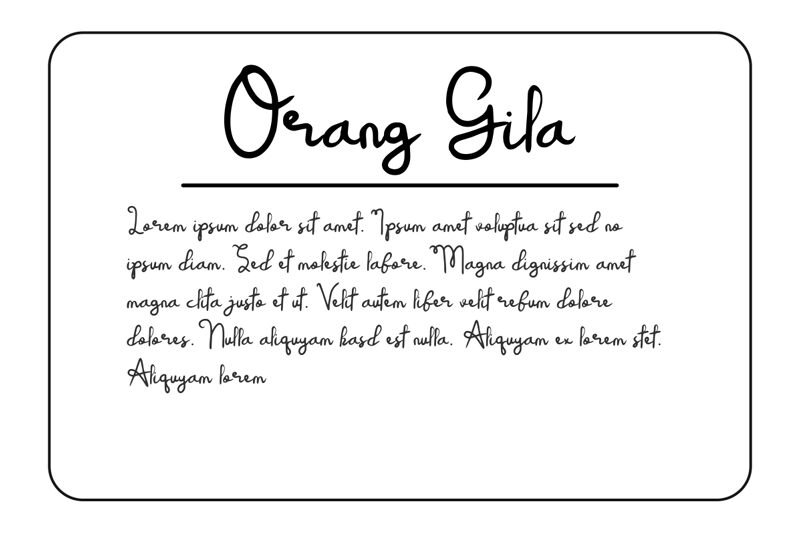 Orang Gila Schriftart